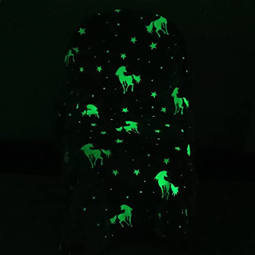 Glow in The Dark Blanket Unicorns Gifts Toys for 1 2 3 4 5 6 7 8 9 10 Year Old Girl ,Soft Kids Blankets for Easter Birthday Christmas Valentines Gifts,60 x 50in