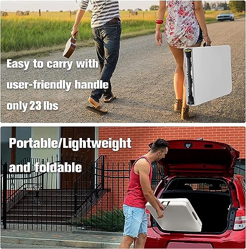 Byliable Folding Table 6ft Portable Heavy Duty Plastic Fold-in-Half Utility Foldable Table Plastic Dining Table Indoor Outdoor for Camping, Picnic and Party, White