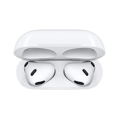Apple AirPods (3rd Generation) Wireless Ear Buds, Bluetooth Headphones, Personalized Spatial Audio, Sweat and Water Resistant, Lightning Charging Case Included, Up to 30 Hours of Battery Life
