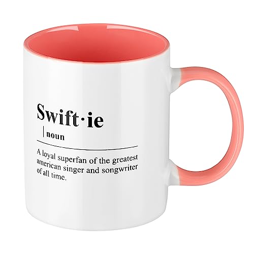 Taylor Coffee Mug Swiftie Merch for the Eras Music,Musician Tea Cup for Woman,Music Lovers Gifts for Fans (Pink)