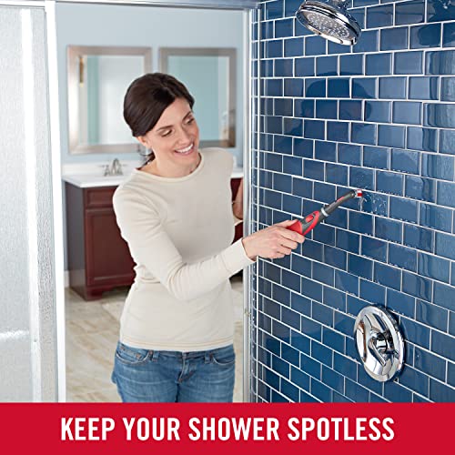 Rubbermaid Reveal Cordless Battery Power Scrubber, Gray/Red, Multi-Purpose Scrub Brush Cleaner for Grout/Tile/Bathroom/Shower/Bathtub, Water Resistant, Lightweight, Ergonomic Grip (1839685)